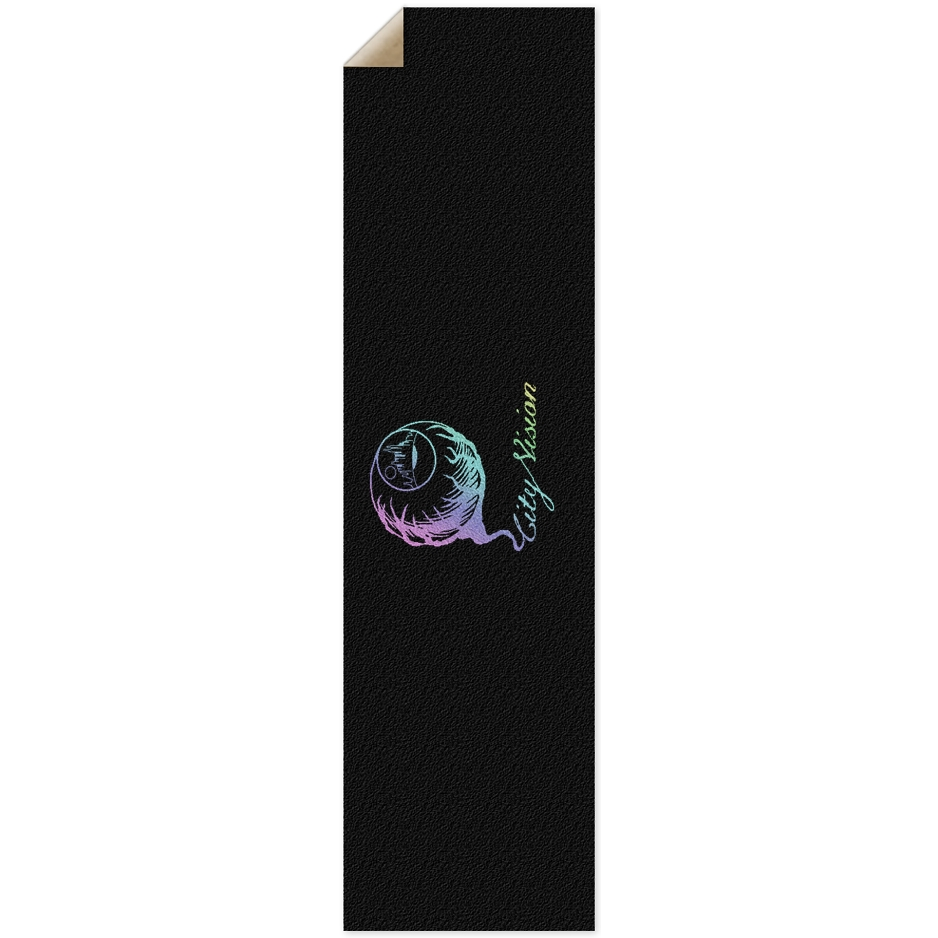 Black & Rainbow Glitter Logo Griptape