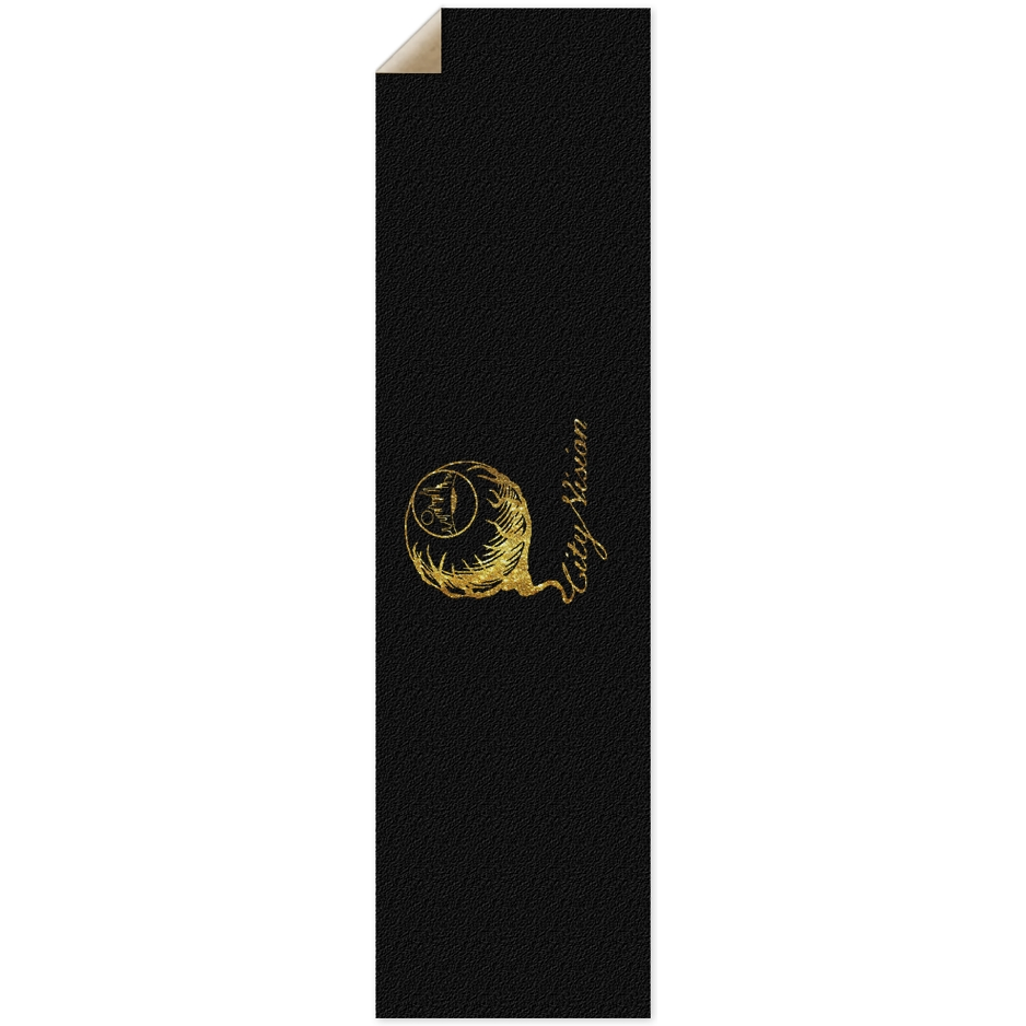 Black & Gold Glitter Logo Griptape