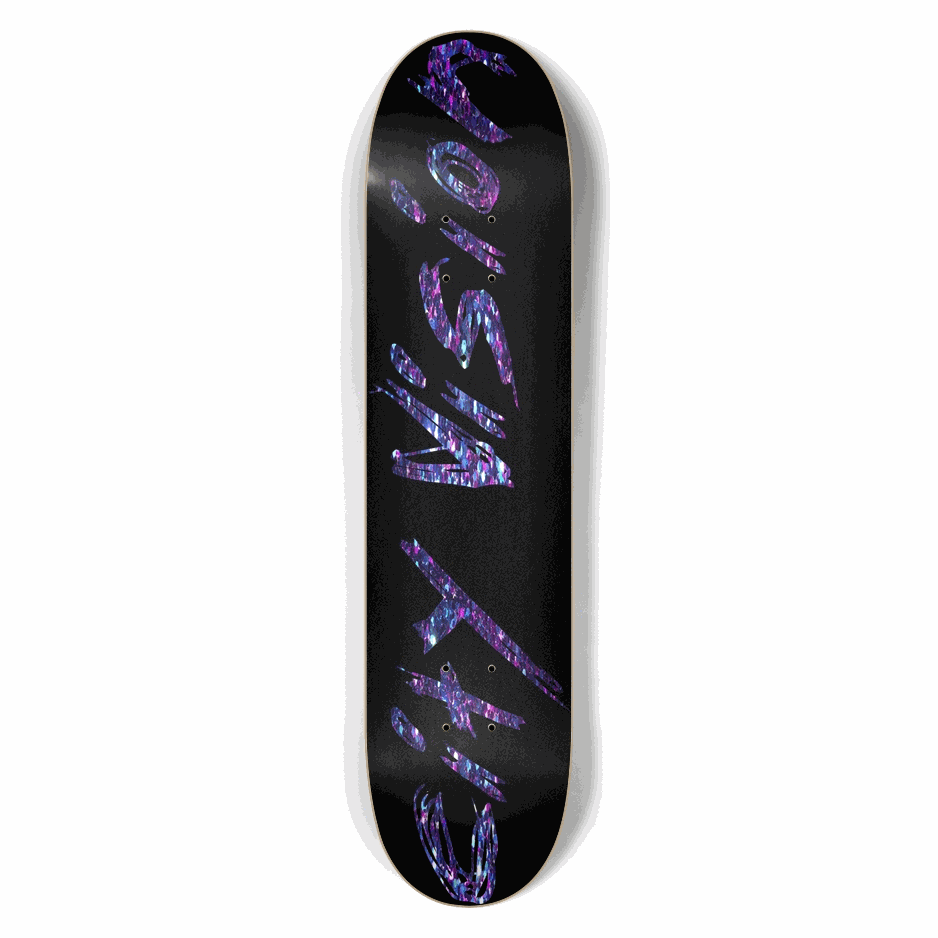Black and Dark Rainbow Glitter Name 7.50 City Vision Skateboards