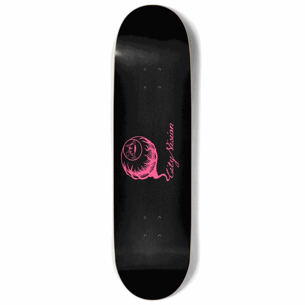Black and Hot Pink Logo 9.00 City Vision Skateboards