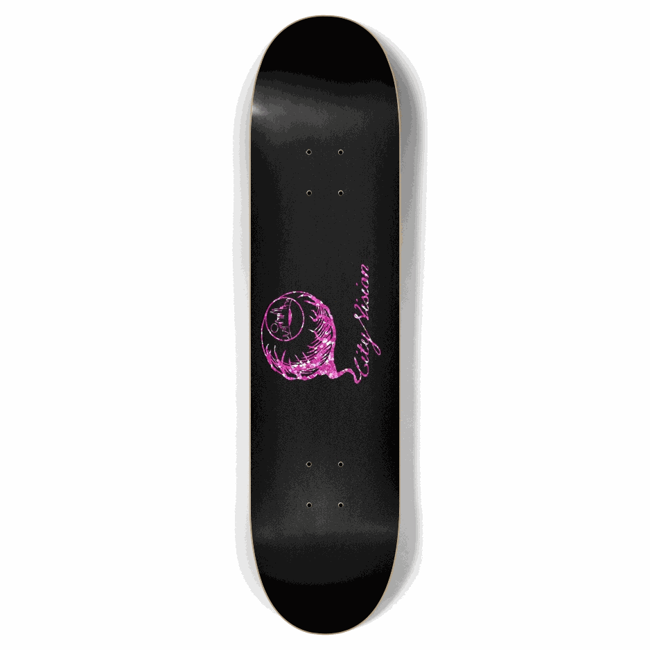 Black and Pink Glitter Logo 7.87 City Vision Skateboards