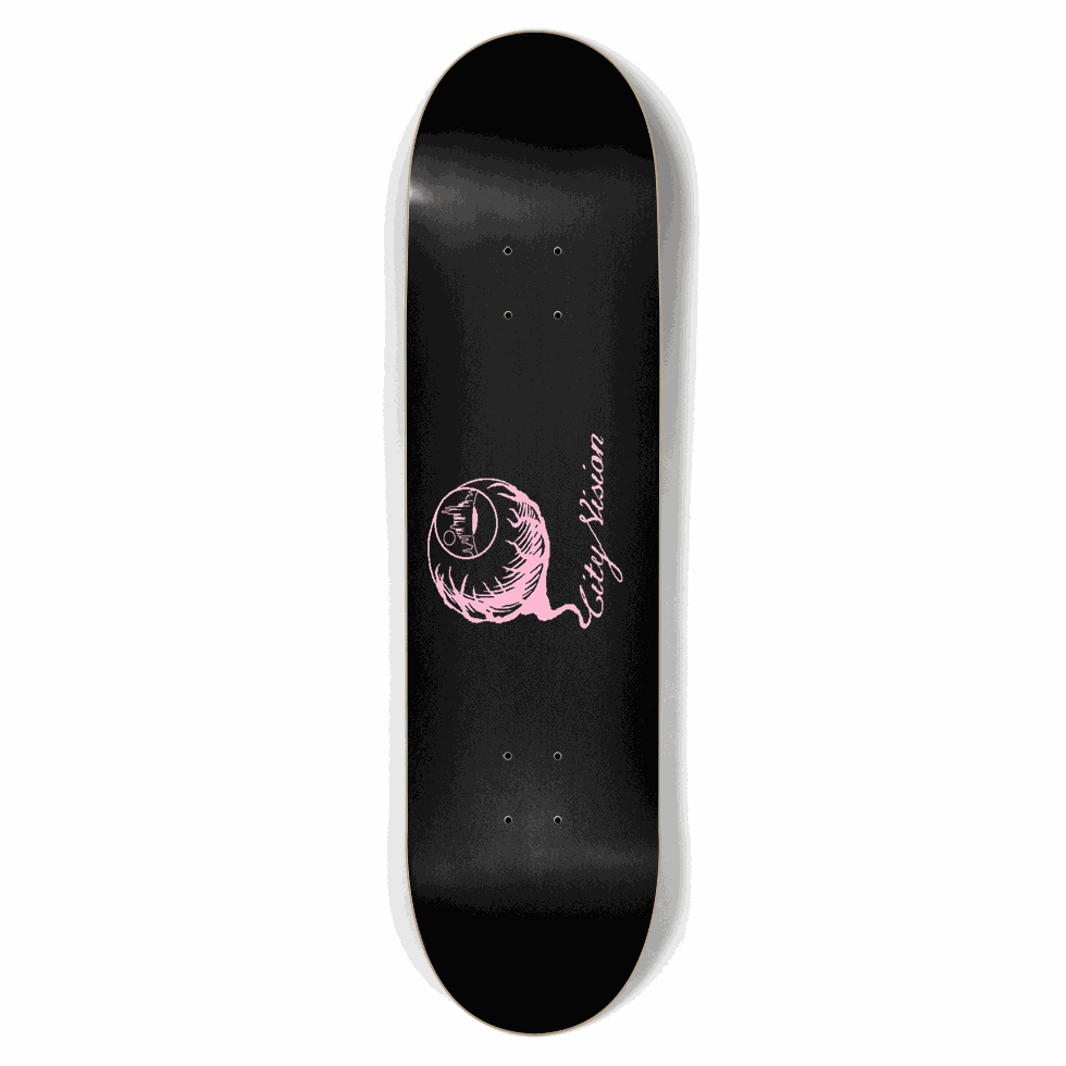 Black and Pink Logo 8.50 City Vision Skateboards