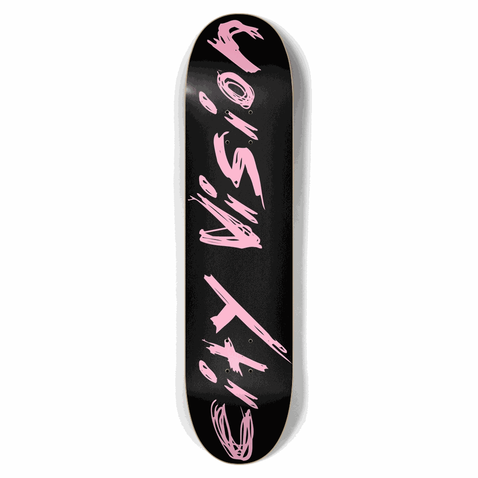 Black and Pink Name 7.62 City Vision Skateboards