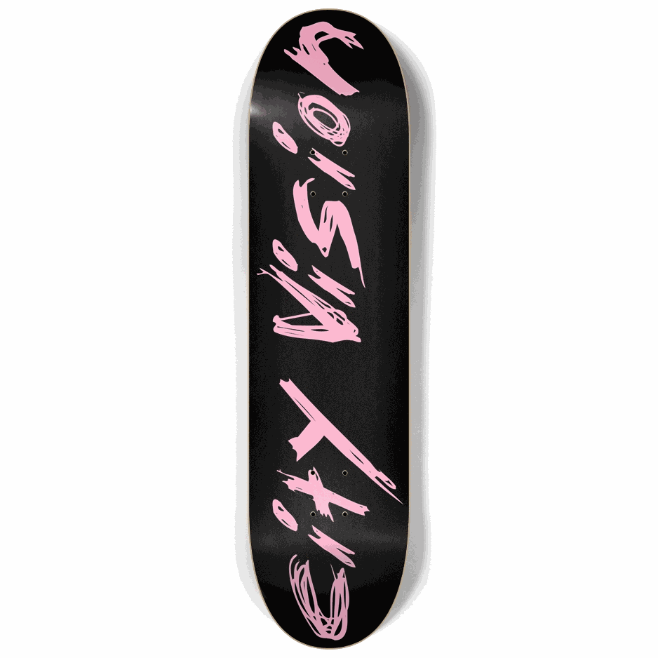 Black and Pink Name 8.25 City Vision Skateboards