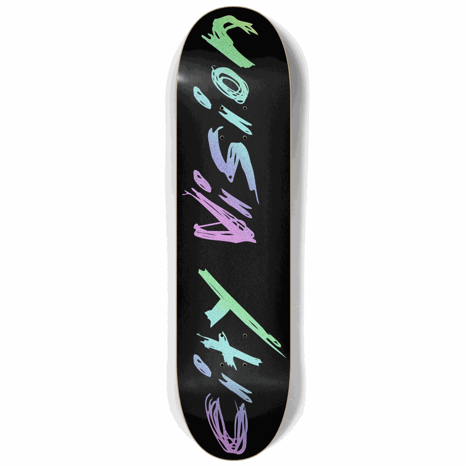 Black and Rainbow Glitter Name 8.25 City Vision Skateboards