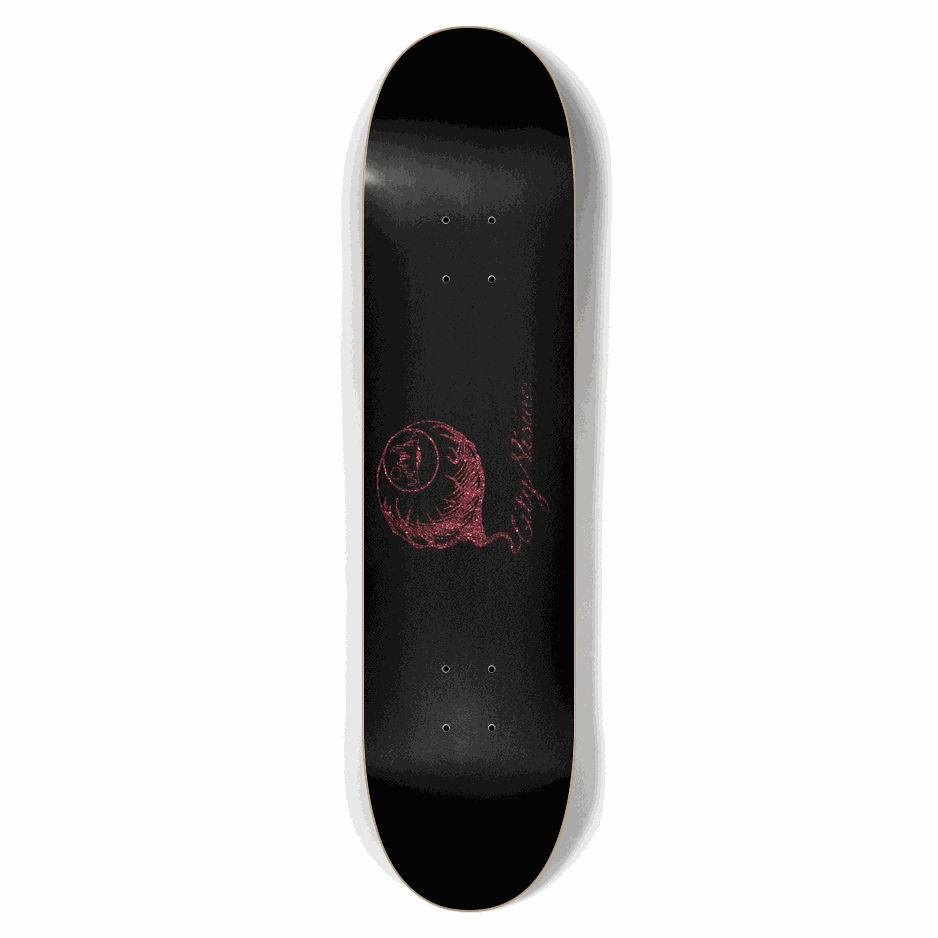 Black and Red Glitter Logo 7.62 City Vision Skateboards