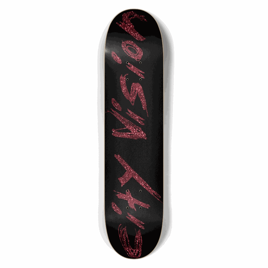 Black and Red Glitter Name 7.50 City Vision Skateboards