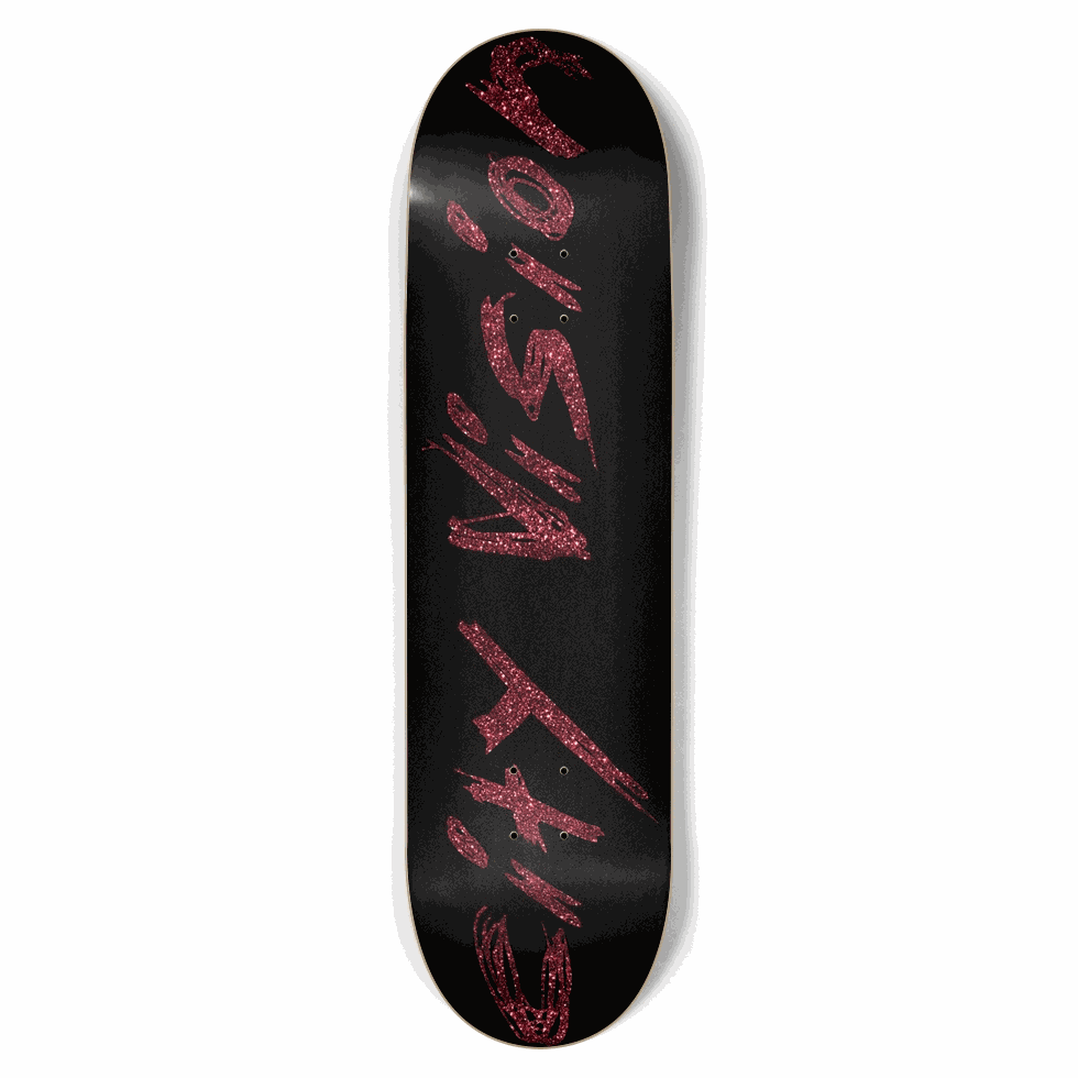Black and Red Glitter Name 8.75 City Vision Skateboards