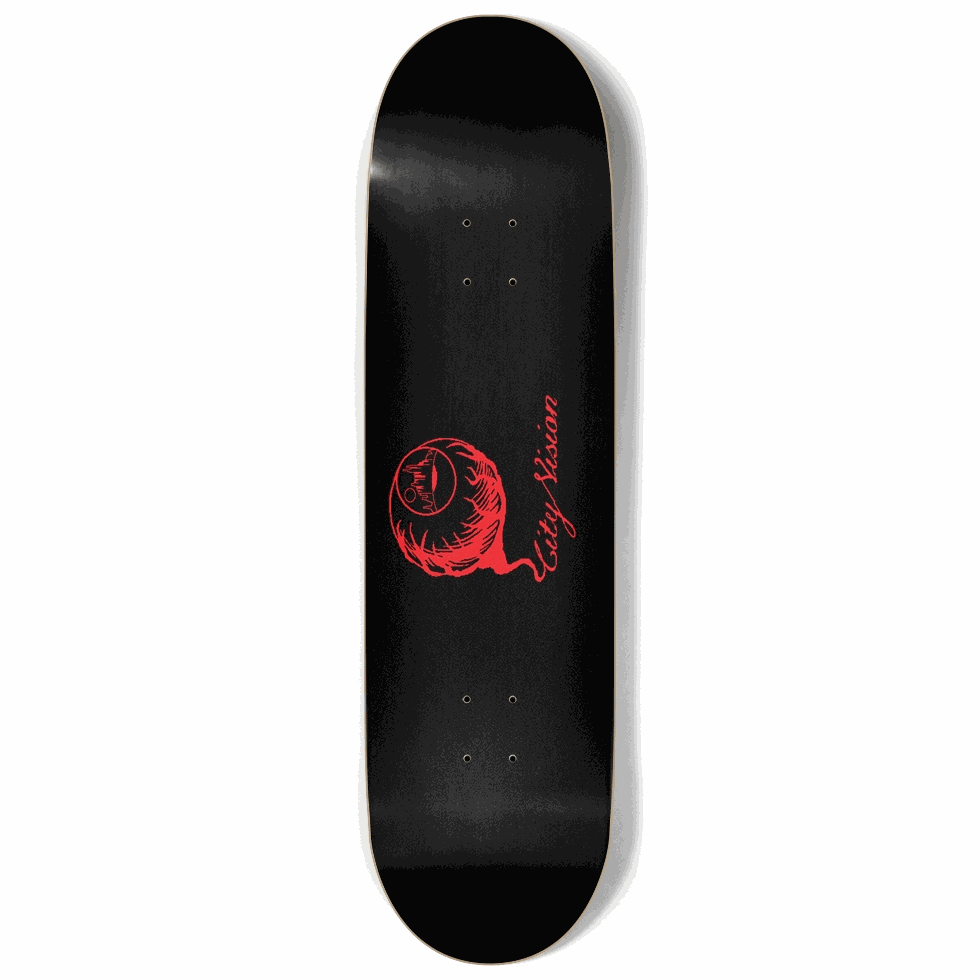 Black and Red Logo 9.00 City Vision Skateboards