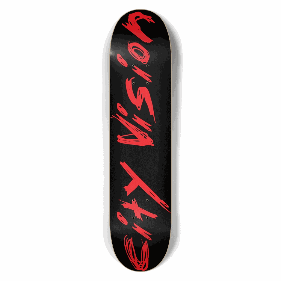 Black and Red Name 7.50 City Vision Skateboards
