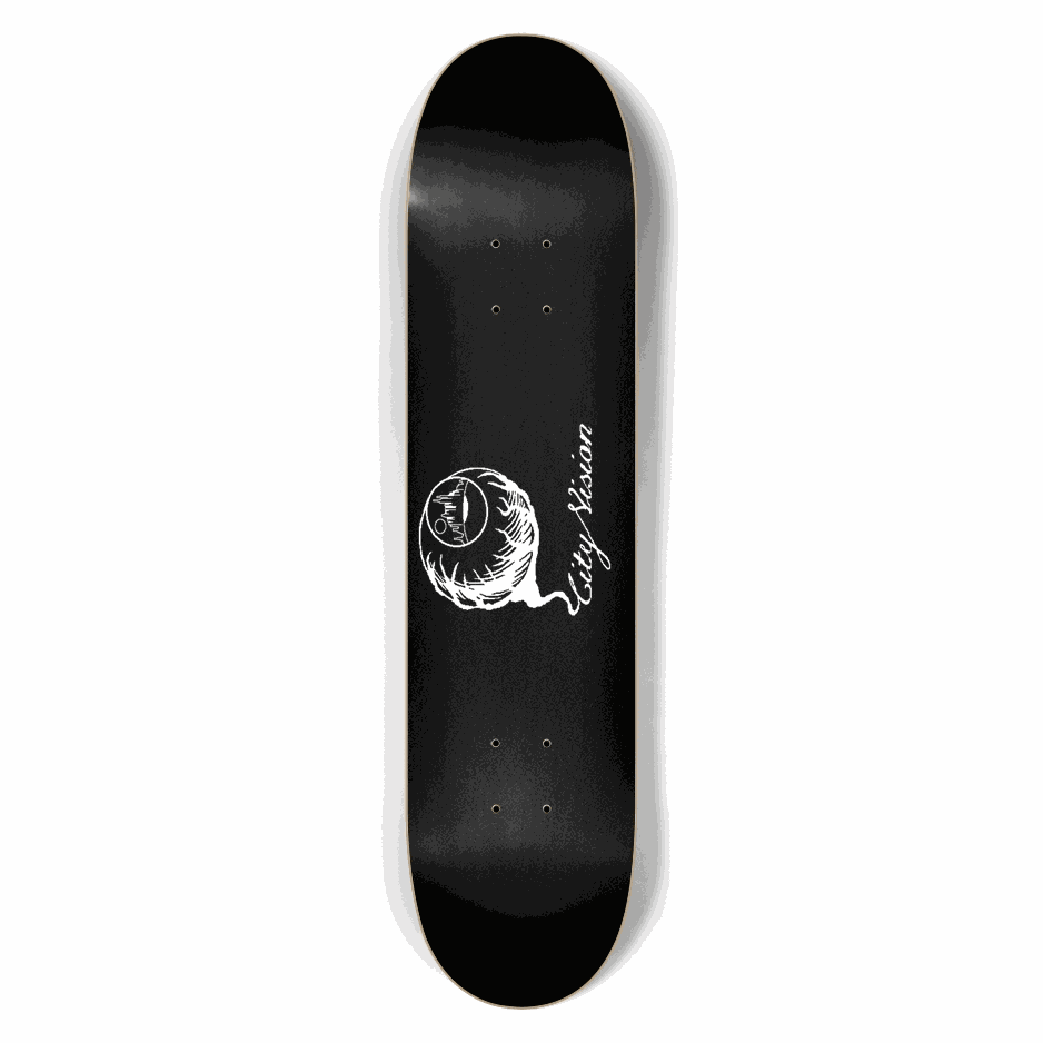 Black and White Logo 7.50 City Vision Skateboards