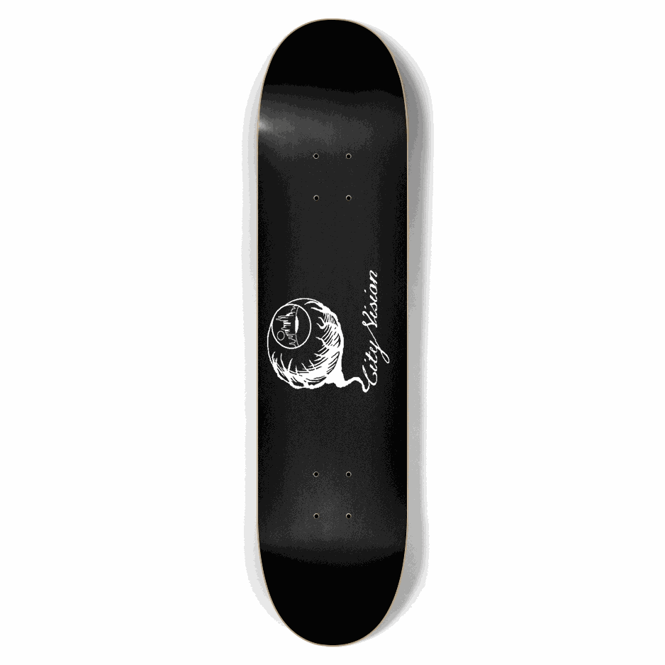 Black and White Logo 7.62 City Vision Skateboards