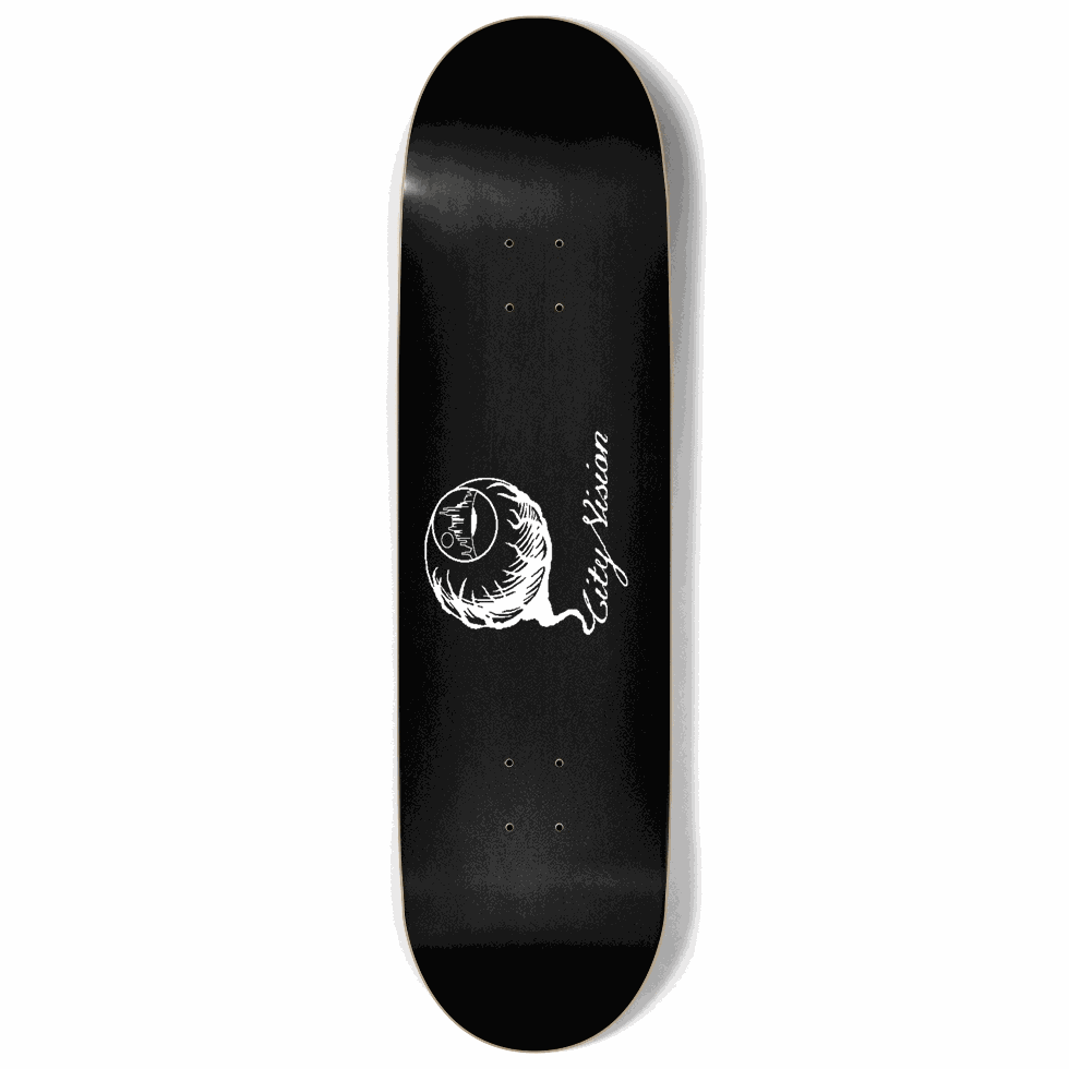 Black and White Logo 9.00 City Vision Skateboards