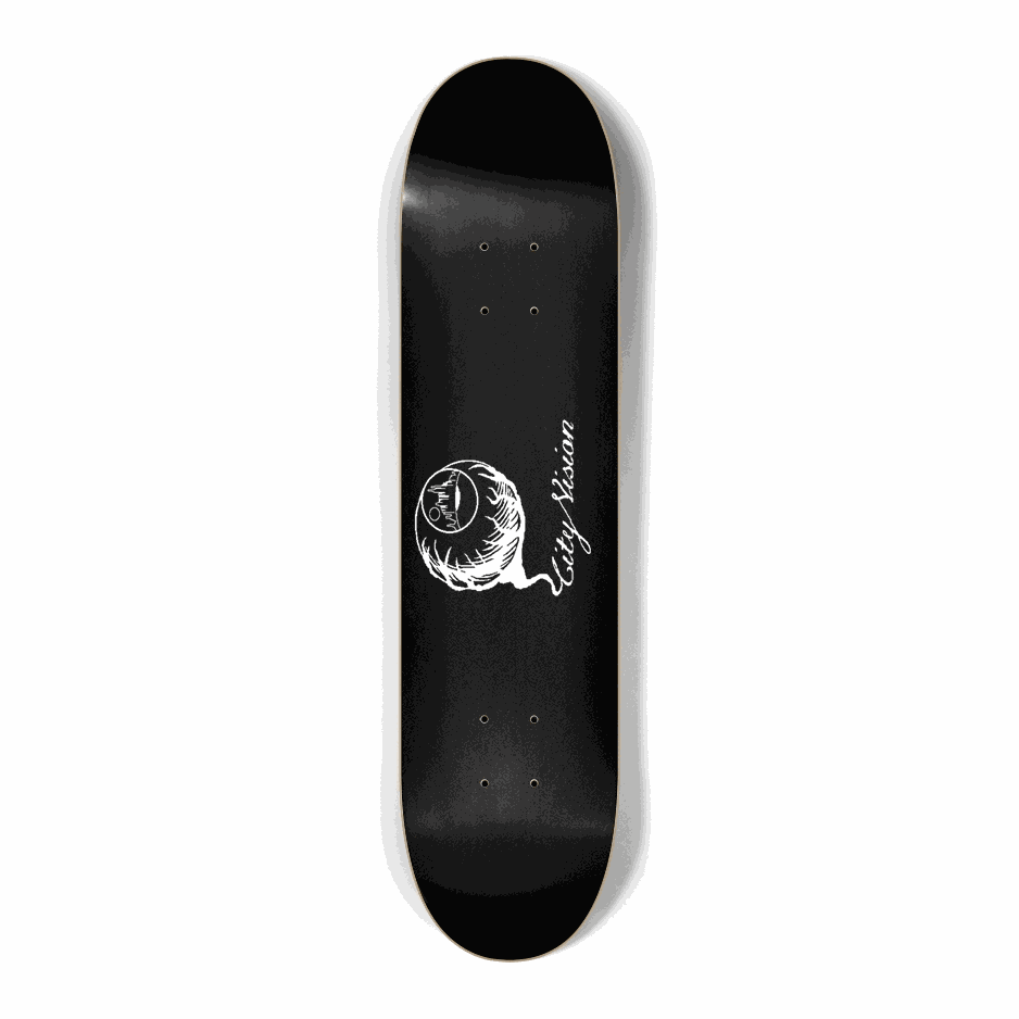 Black and White Logo Mini 7.25 City Vision Skateboards