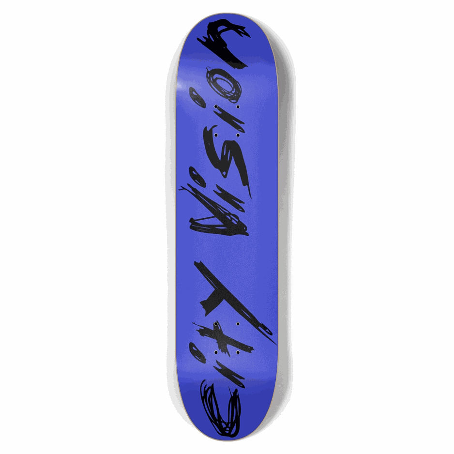 Blue and Black Name 7.62 City Vision Skateboards