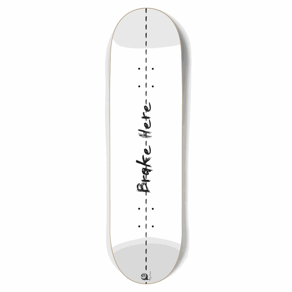 Brake Here 2 White 8.75 City Vision Skateboards City Vision Skateboards 8.75