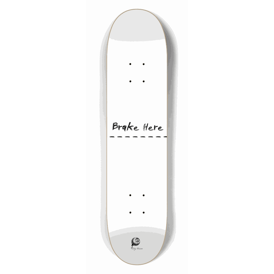 Brake Here White 7.50 City Vision Skateboards