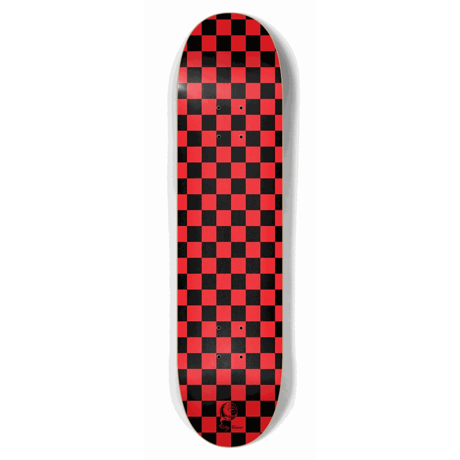 Checkered Red 7.75 City Vision Skateboards