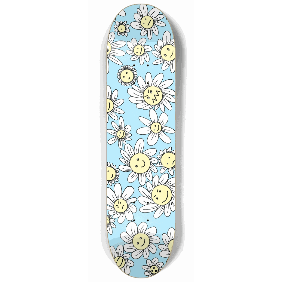 Flower Frenzy (Blue) 8.25 City Vision Skateboards