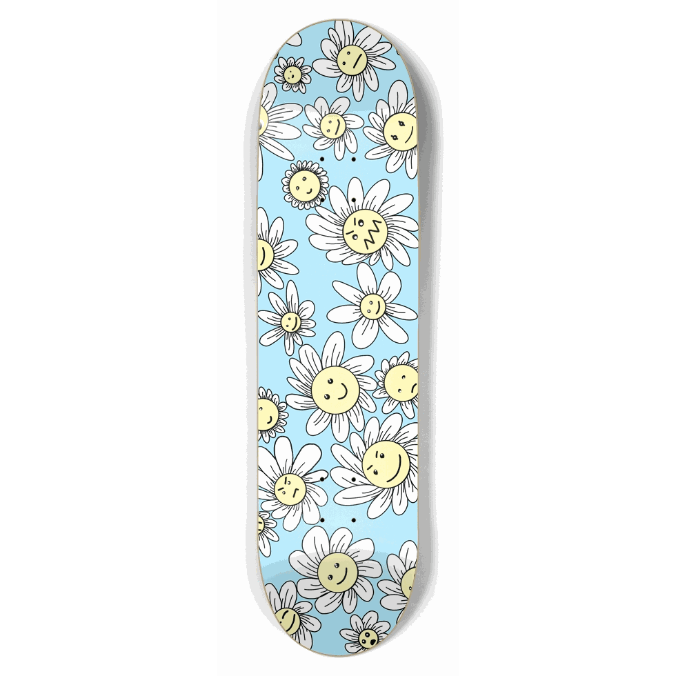 Flower Frenzy (Blue) 8.50 City Vision Skateboards