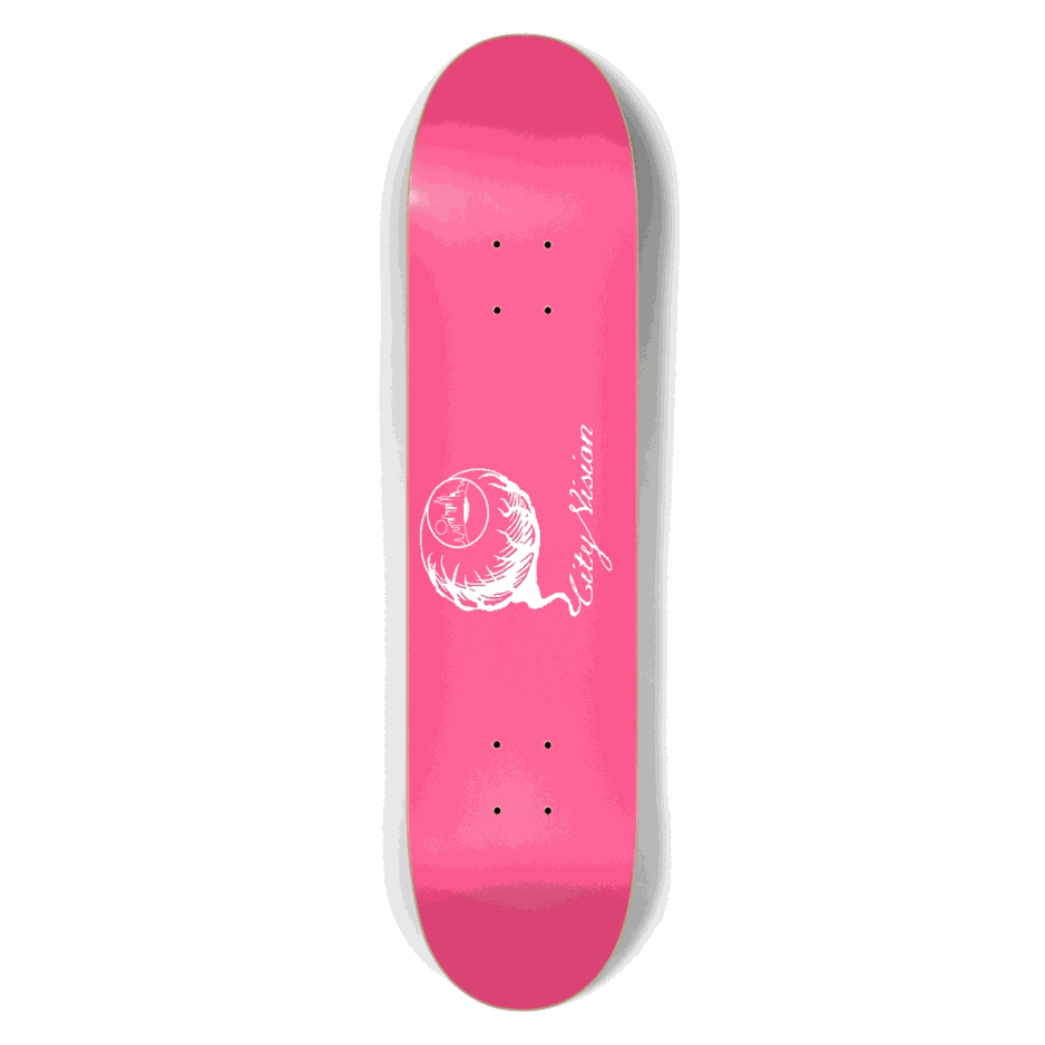 Hot Pink and White Logo 7.50 City Vision Skateboards City Vision Skateboards 7.50