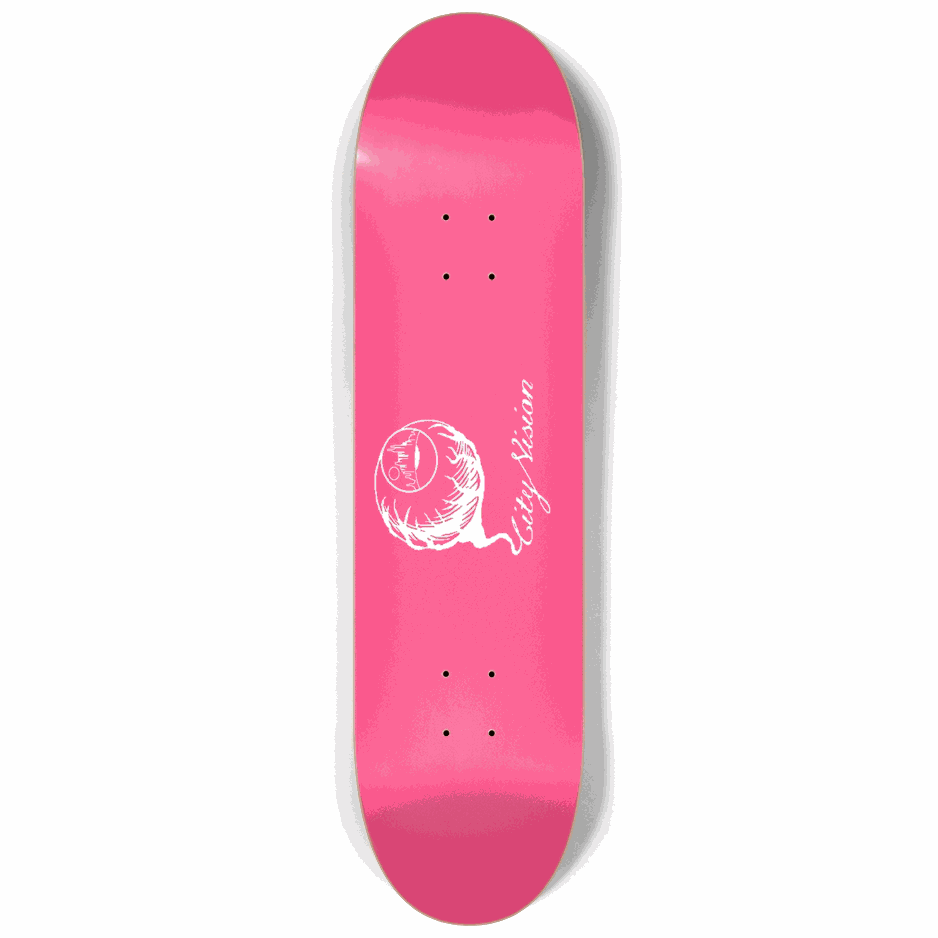 Hot Pink and White Logo 8.25 City Vision Skateboards City Vision Skateboards 8.25