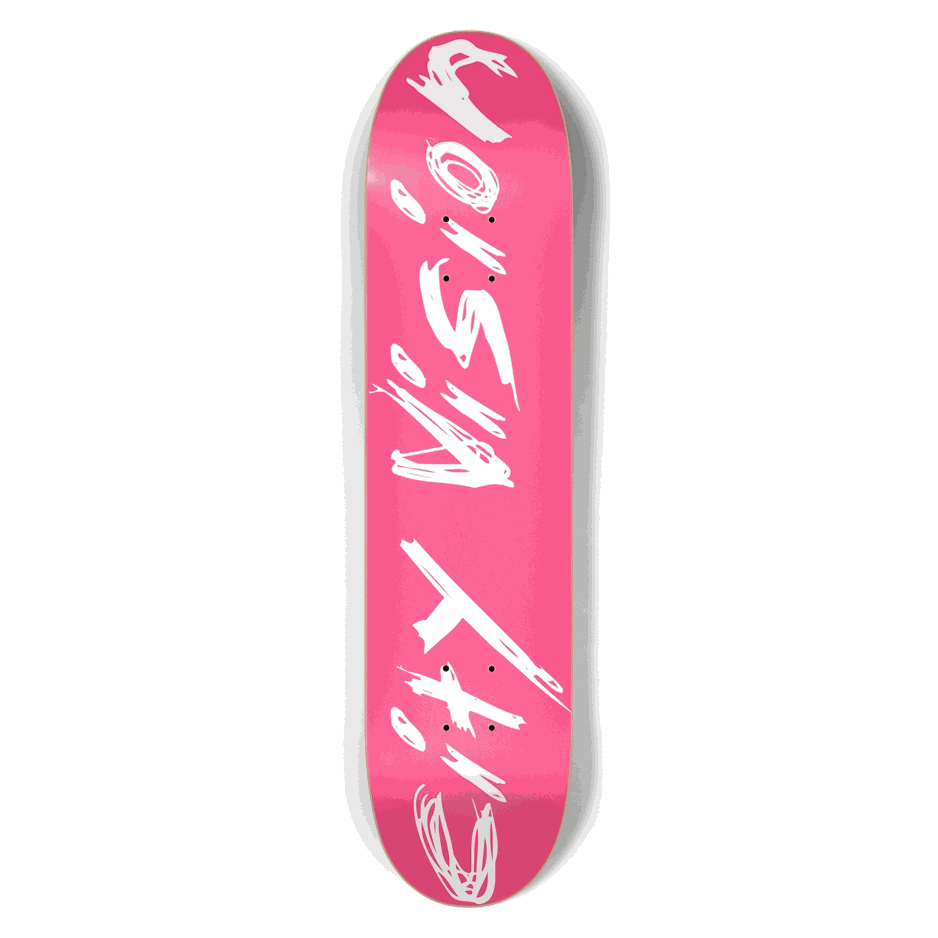 Hot Pink and White Name 7.50 City Vision Skateboards City Vision Skateboards 7.50