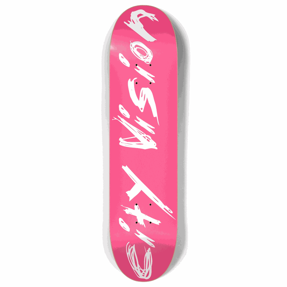 Hot Pink and White Name 8.00 City Vision Skateboards City Vision Skateboards 8.00