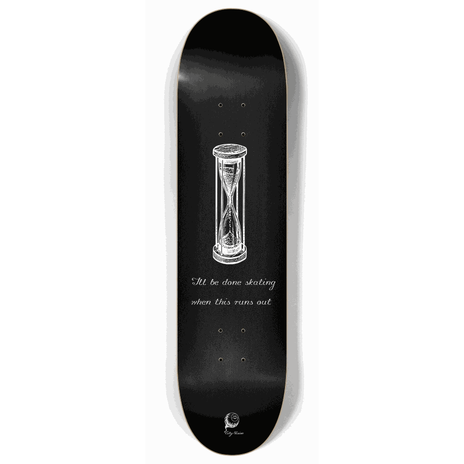 Skateboard - Hourglass Black 8.00 by City Vision Skateboards (8.00)