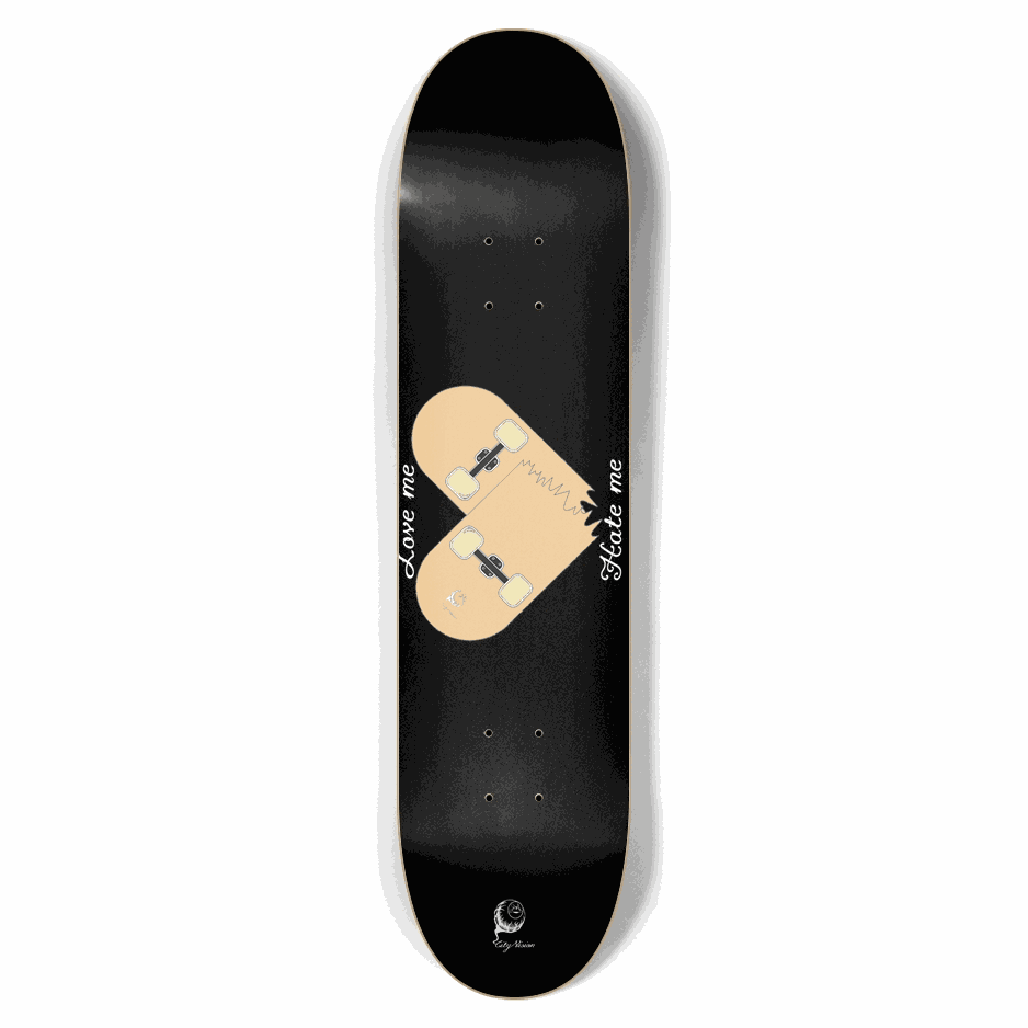 Love Hate Black 7.62 City Vision Skateboards City Vision Skateboards 7.62