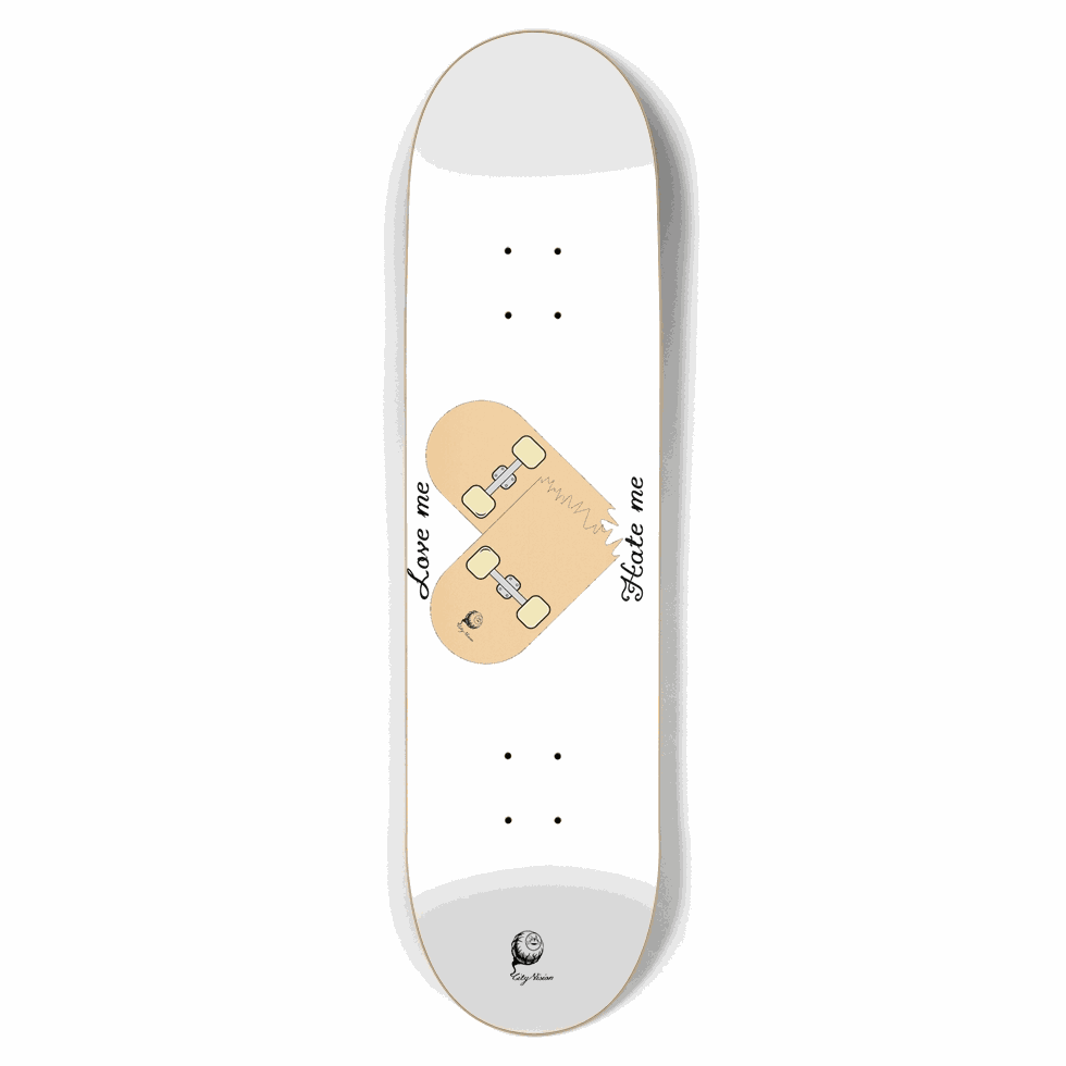 Love Hate White 8.50 City Vision Skateboards City Vision Skateboards 8.50