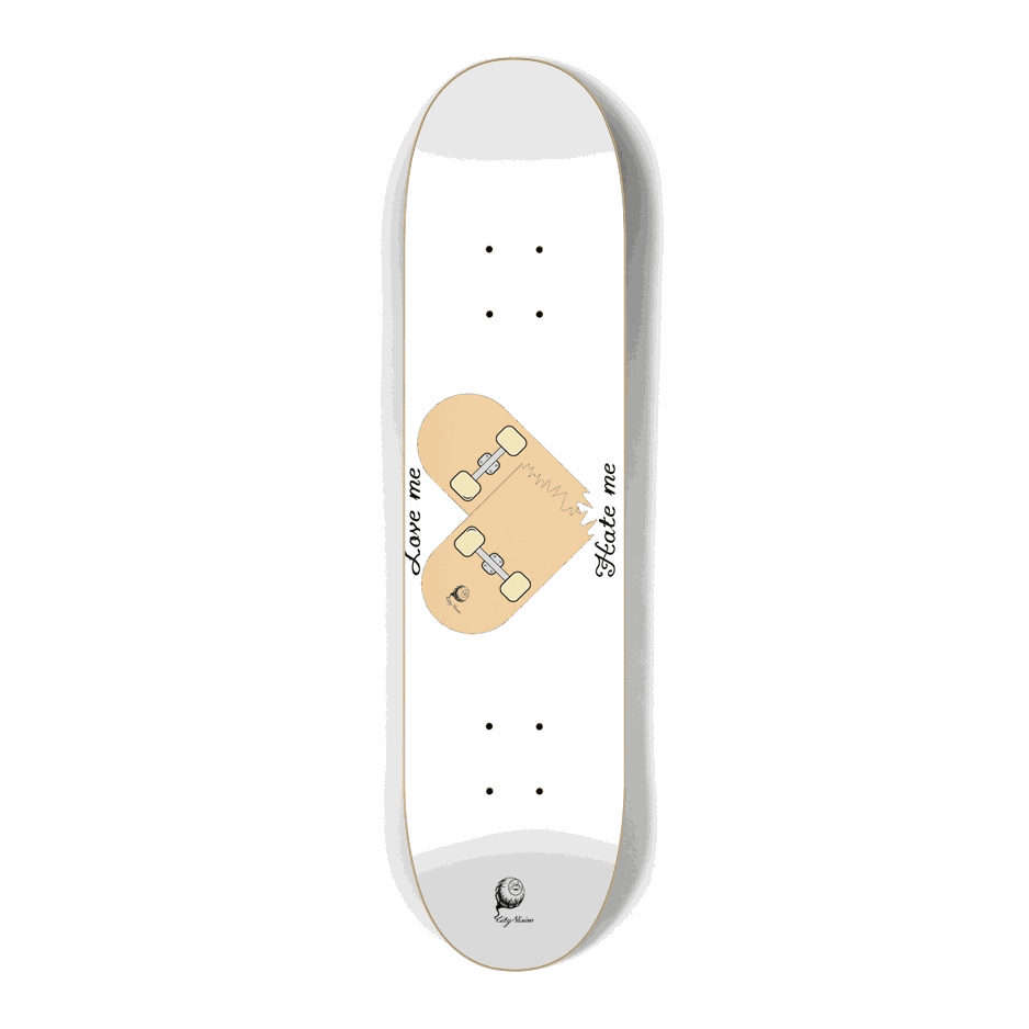 Love Hate White Mini 7.25 City Vision Skateboards City Vision Skateboards 7.25