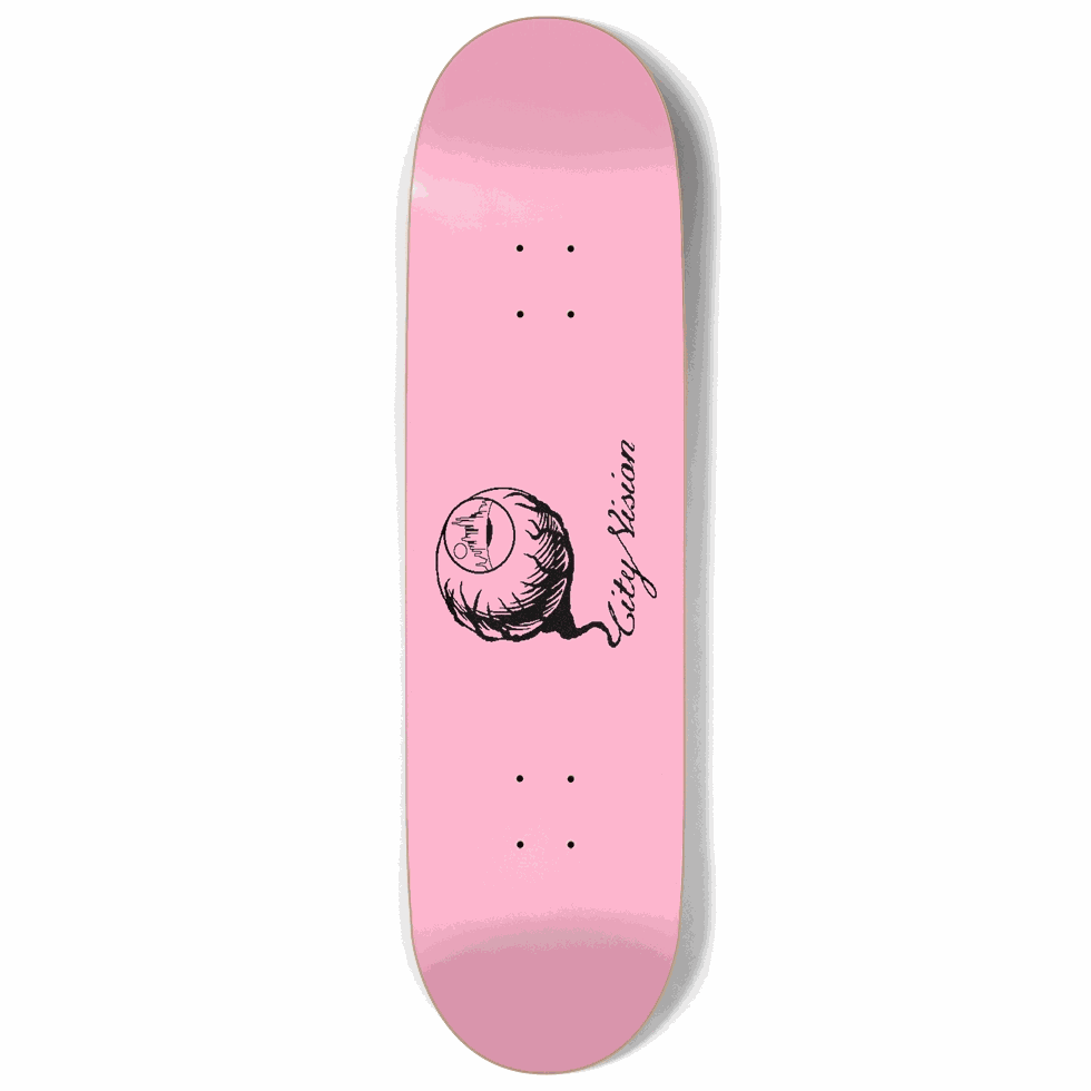 Pink and Black Logo 9.00 City Vision Skateboards City Vision Skateboards 9.00