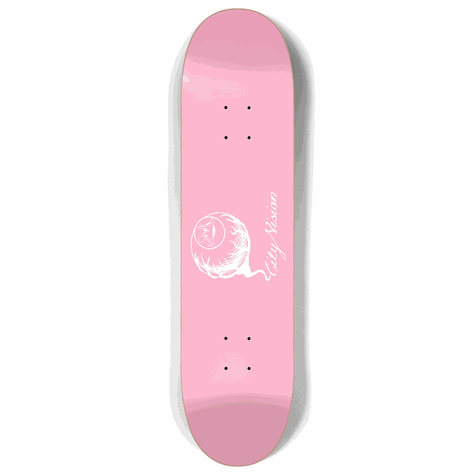 Pink and White Logo 8.00 City Vision Skateboards City Vision Skateboards 8.00