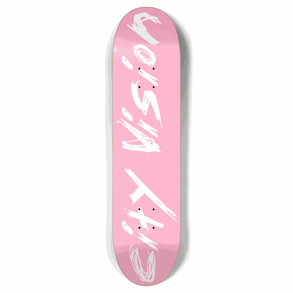 Pink and White Name 7.87 City Vision Skateboards City Vision Skateboards 7.87