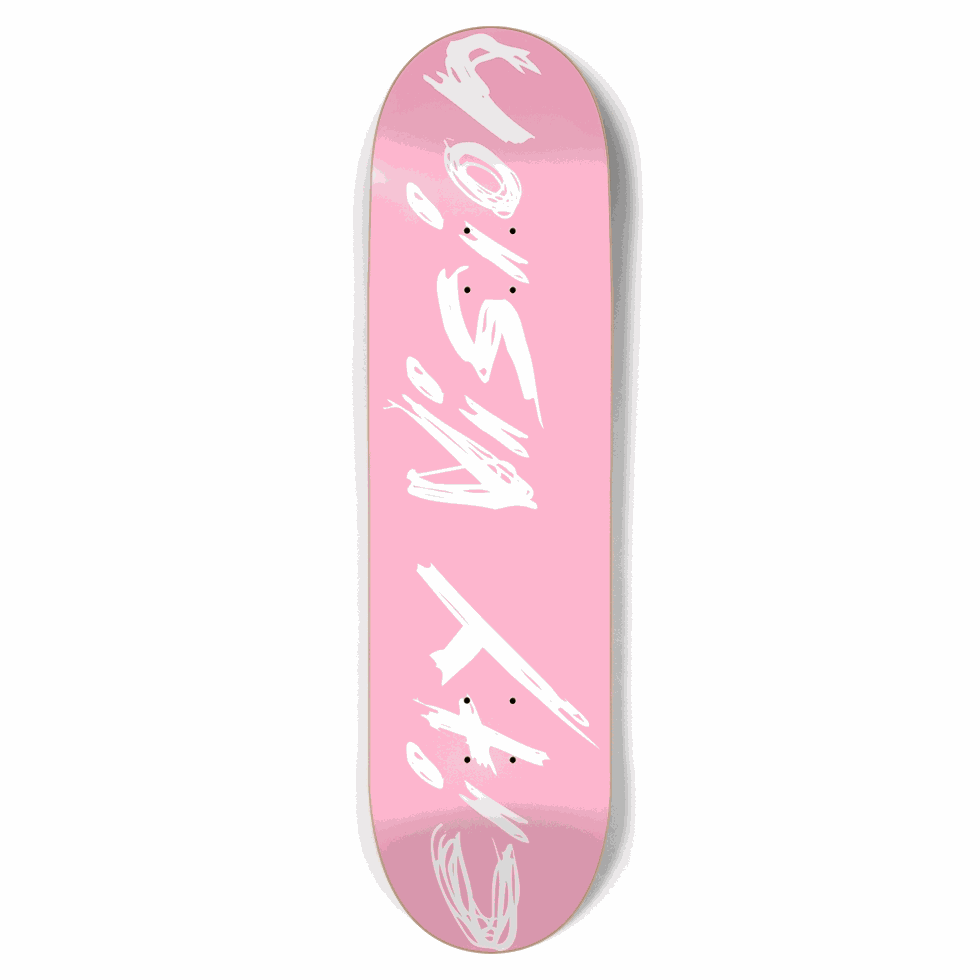 Pink and White Name 8.75 City Vision Skateboards City Vision Skateboards 8.75