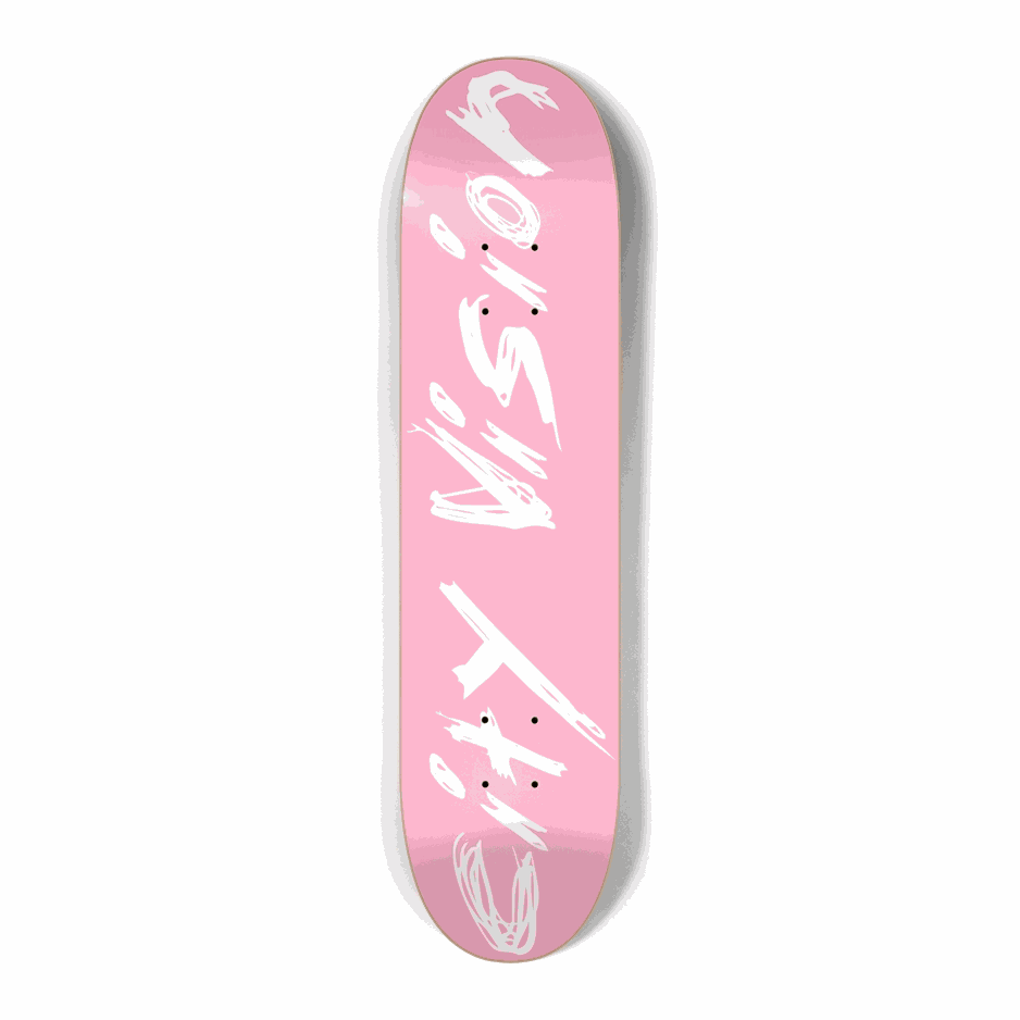 Pink and White Name Mini 7.25 City Vision Skateboards City Vision Skateboards 7.25