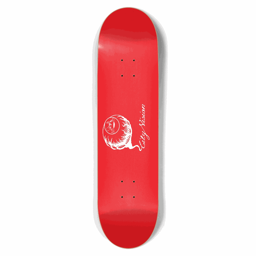 Red and White Logo 8.50 City Vision Skateboards City Vision Skateboards 8.50