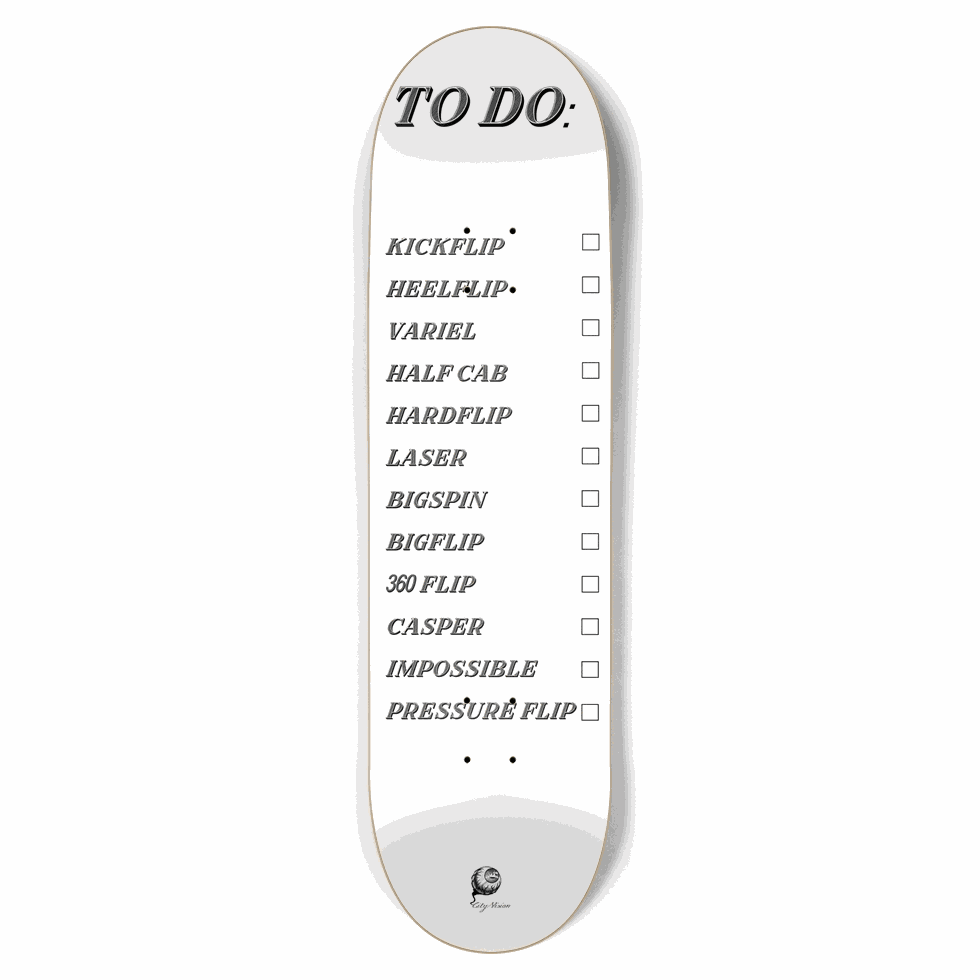 To Do List White 8.75 City Vision Skateboards City Vision Skateboards 8.75