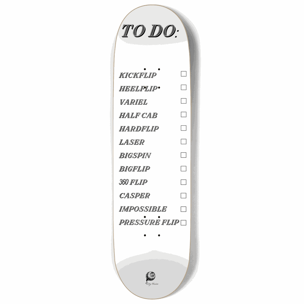 To Do List White 9.00 City Vision Skateboards City Vision Skateboards 9.00