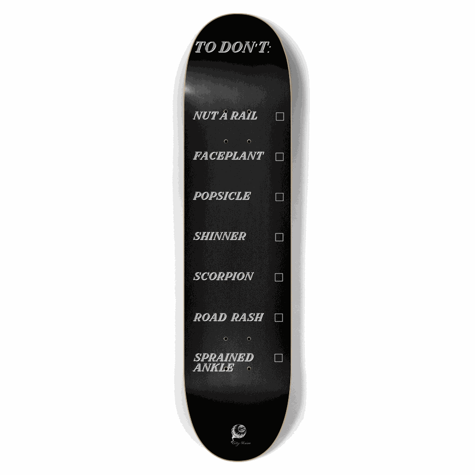 To Don't List Black 7.62 City Vision Skateboards City Vision Skateboards 7.62