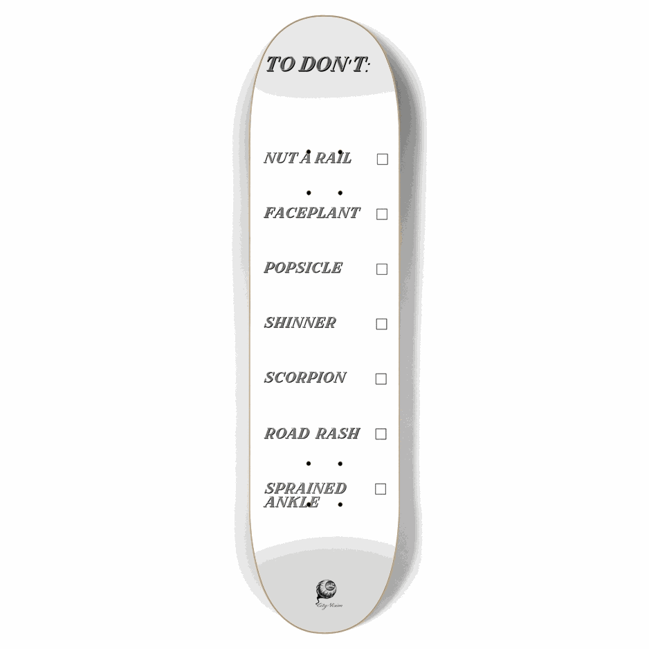 To Don't List White 7.87 City Vision Skateboards City Vision Skateboards 7.87