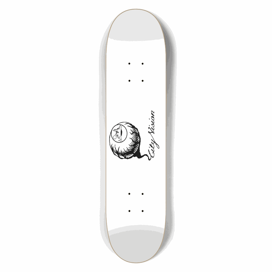 White and Black Logo 7.50 City Vision Skateboards City Vision Skateboards 7.50