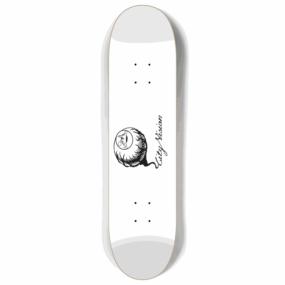 White and Black Logo 8.00 City Vision Skateboards City Vision Skateboards 8.00