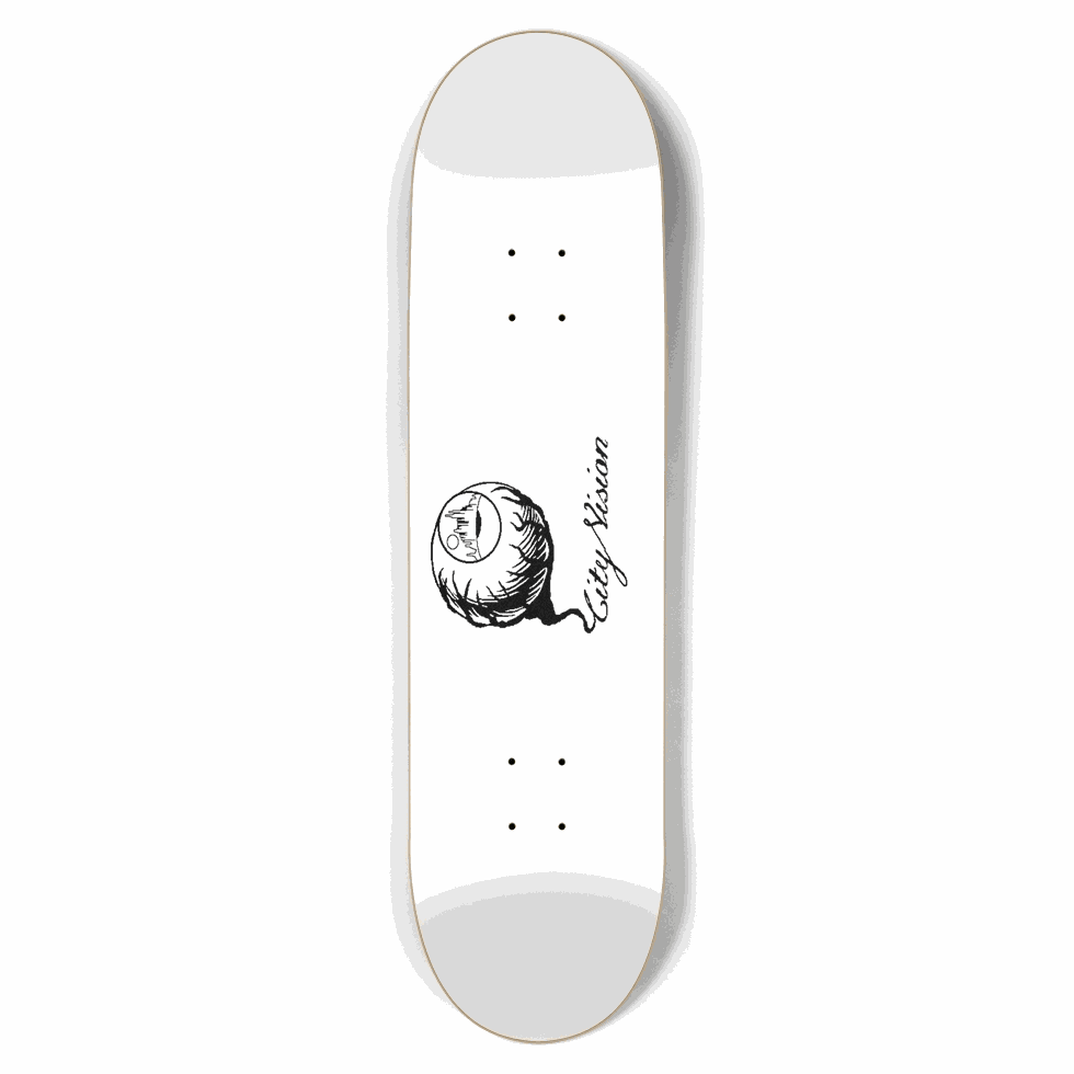 White and Black Logo 8.50 City Vision Skateboards City Vision Skateboards 8.50