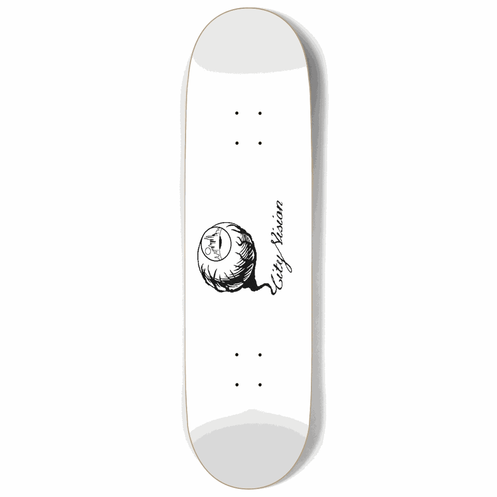 White and Black Logo 9.00 City Vision Skateboards City Vision Skateboards 9.00