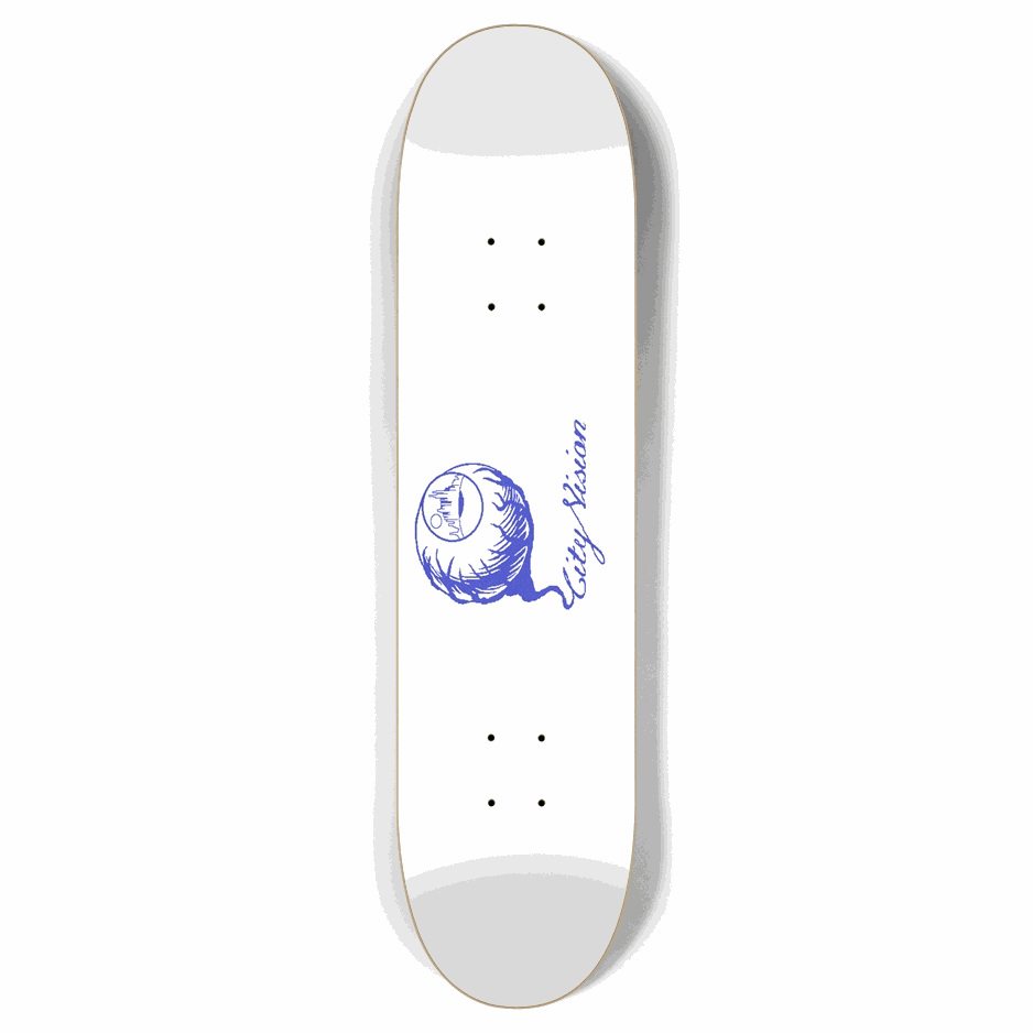 White and Blue Gliter Logo 7.87 City Vision Skateboards City Vision Skateboards 7.87