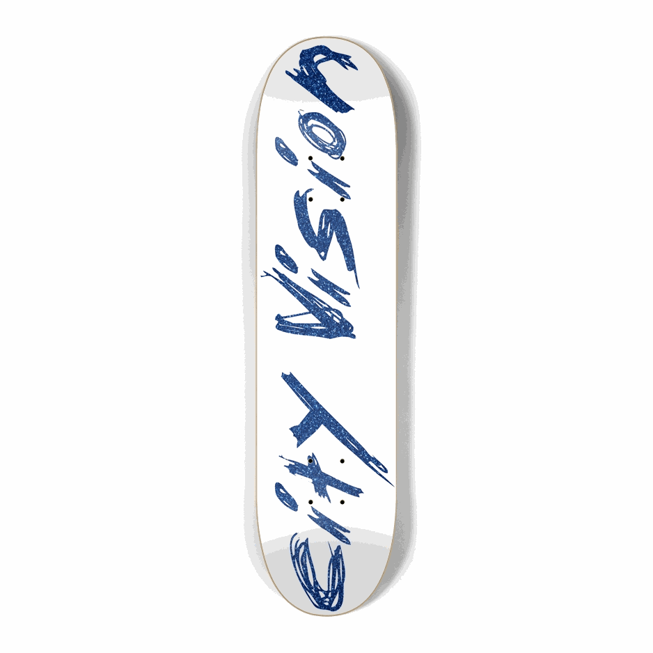 White and Blue Glitter Name Mini 7.25 City Vision Skateboards City Vision Skateboards 7.25