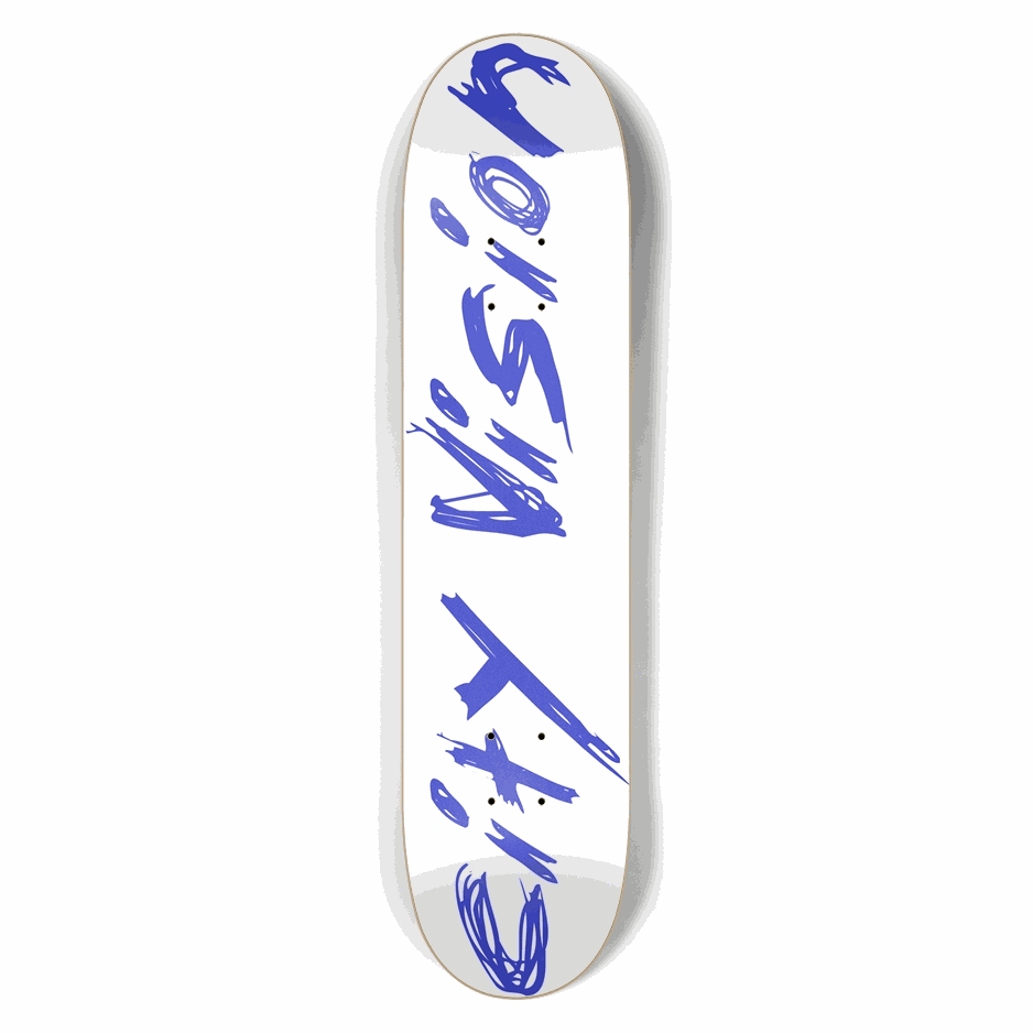 White and Blue Name 7.50 City Vision Skateboards City Vision Skateboards 7.50