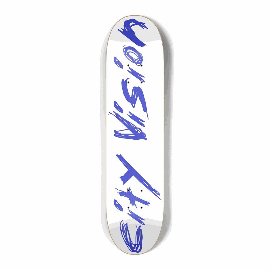 White and Blue Name Mini 7.25 City Vision Skateboards City Vision Skateboards 7.25